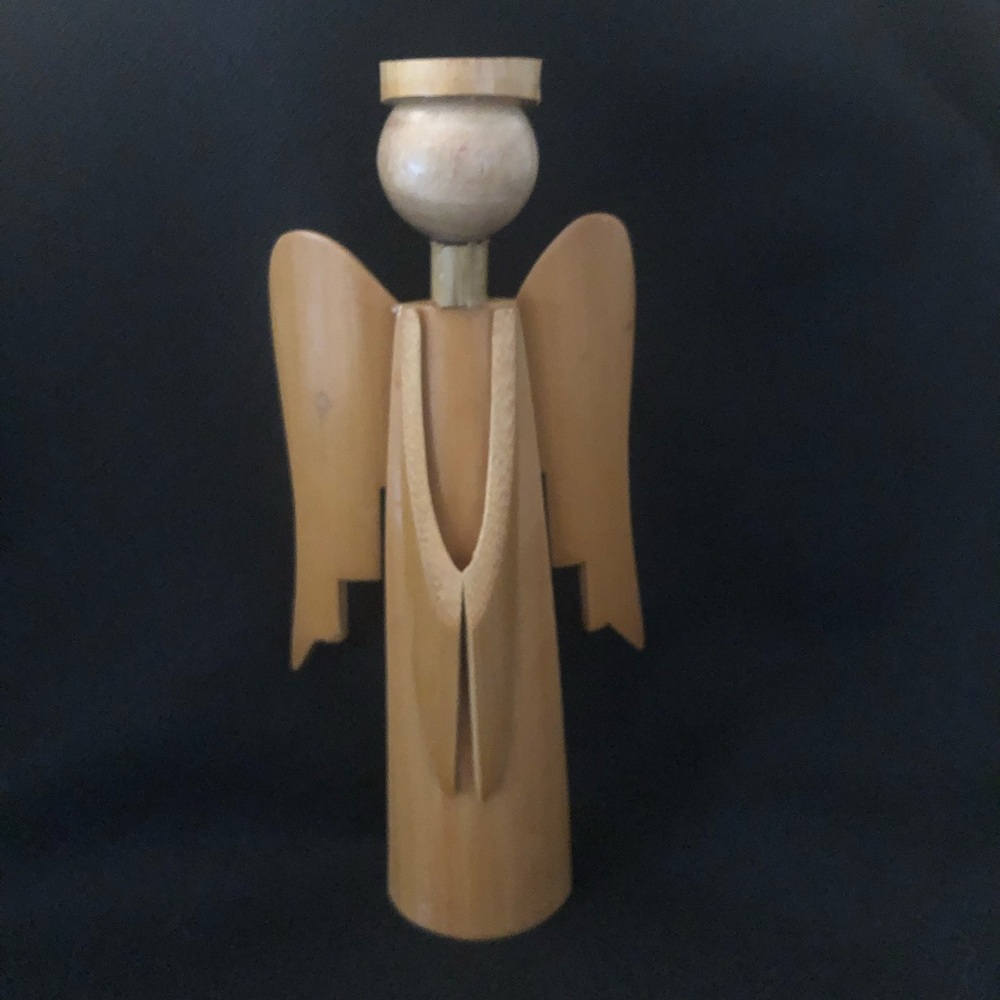 Vintage Hand-Carved Bamboo Angel – Made in Korea – 6.5” Tall - Picture 9 of 9
